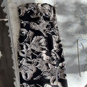 Banana Republic Strapless Black and Cream Dress